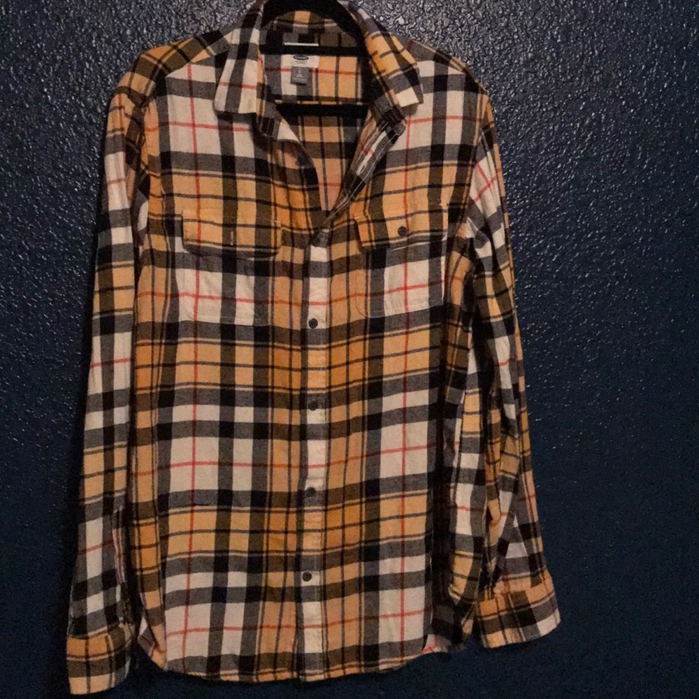 Men’s flannel yellow white black red